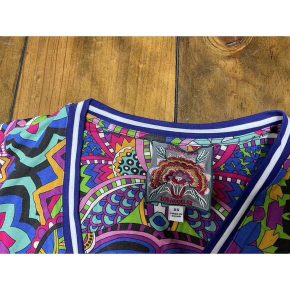 Johnnie Was The Janie Favorite Tiered Tea Length Dress Mix Paisley Pattern XS - Picture 3 of 10